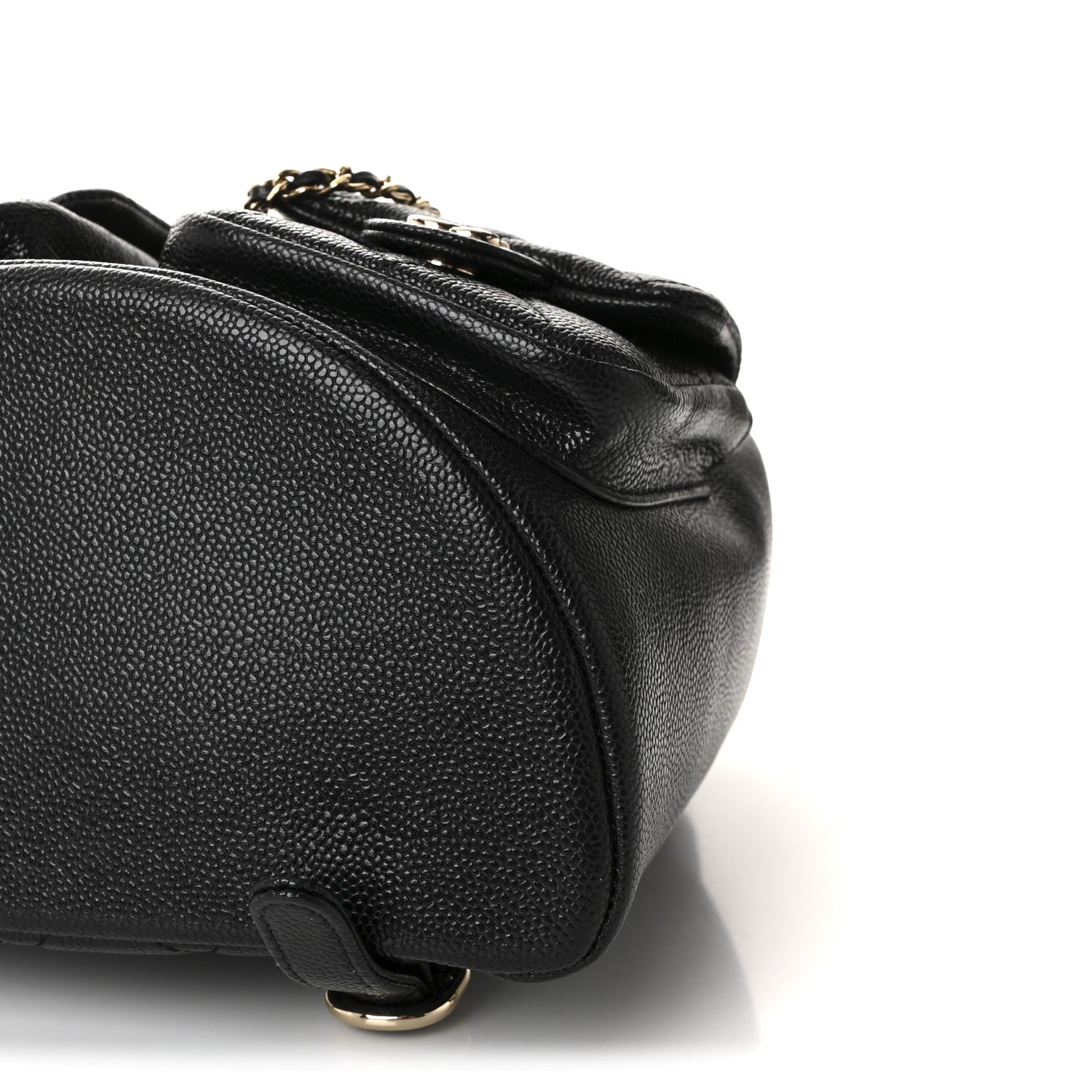 Chanel Shiny Caviar Quilted Medium Duma Pockets Drawstring Backpack Black 10 of 10