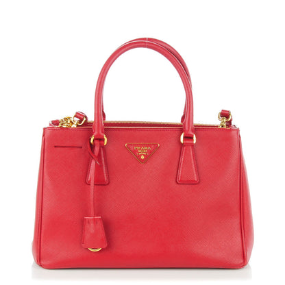 Prada Saffiano Small Galleria Double Zip Tote Fuoco 1 of 8