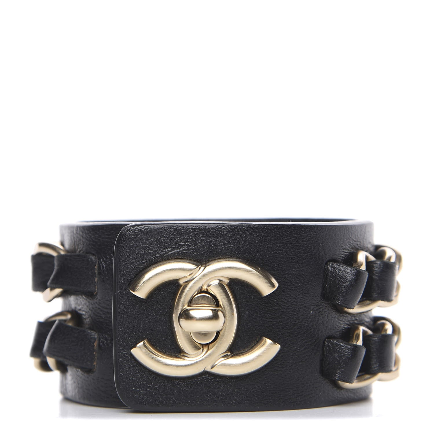 Chanel Lambskin CC Chain Turnlock Bracelet S Black 1 of 4