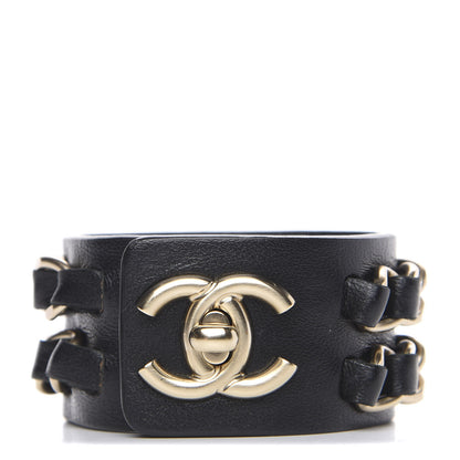 Chanel Lambskin CC Chain Turnlock Bracelet S Black 1 of 4