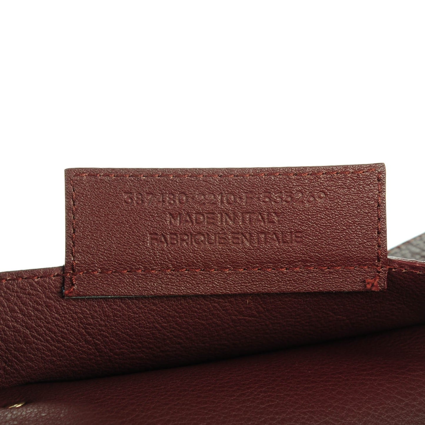 Grained Calfskin Gold Metallic Edge Hardware Papier A4 Tote Bordeaux