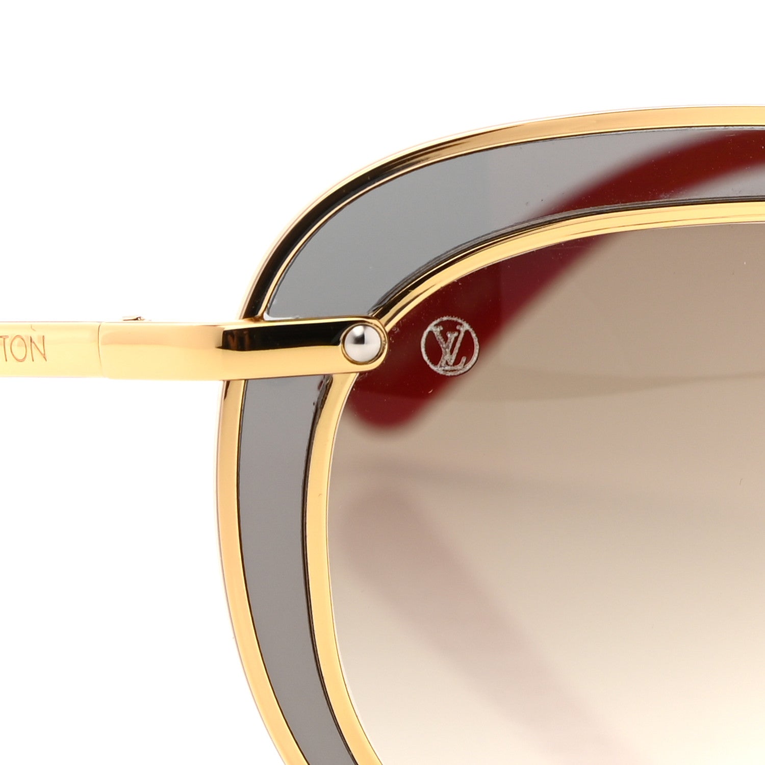 Louis Vuitton Metal Aviator Sunglasses Z0905U Gold 9 of 10