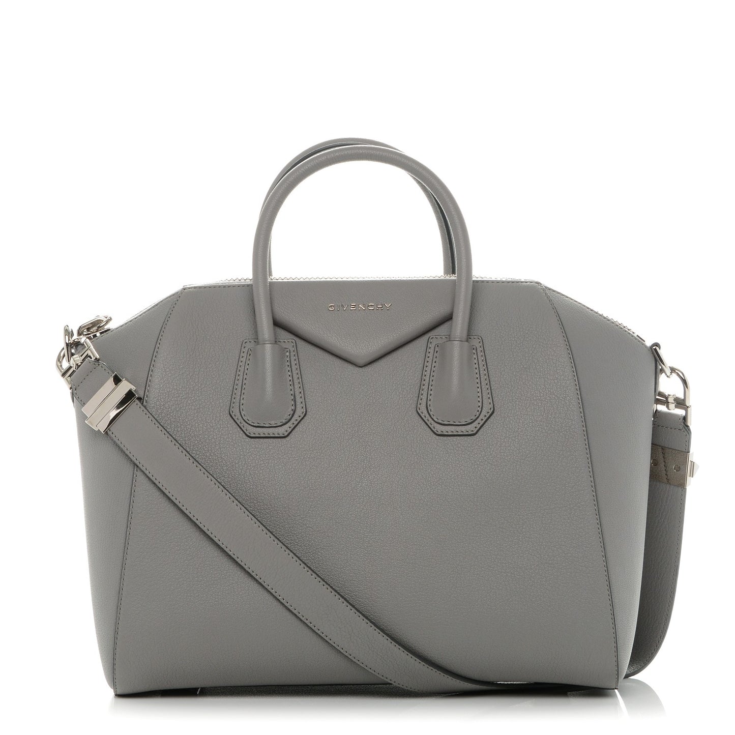 Sugar Goatskin Medium Antigona Pearl Grey