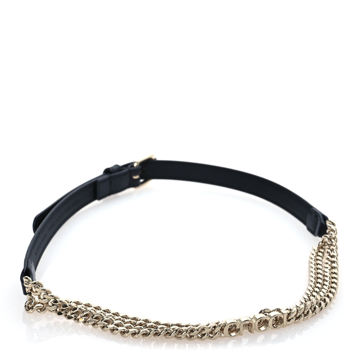 Calfskin Logo Chain Belt 70 28 Black