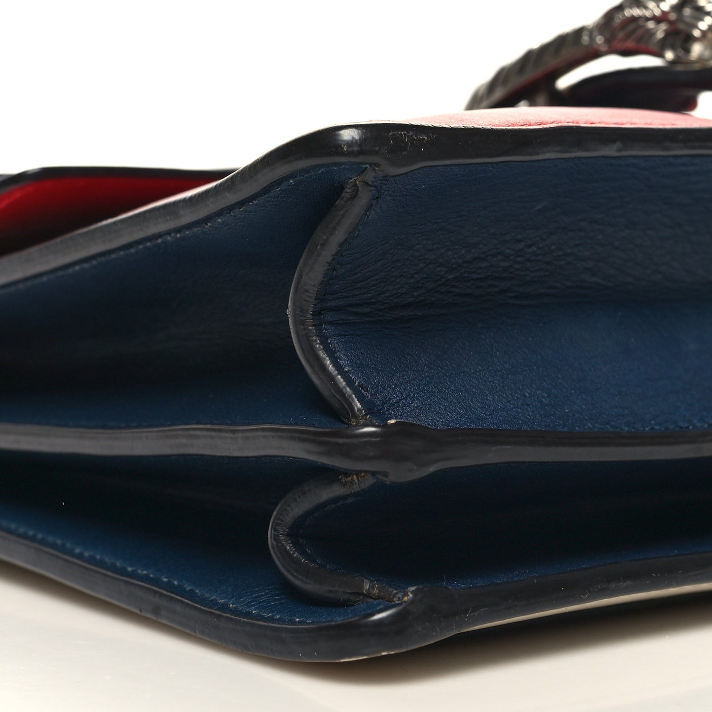 Calfskin Panther Embroidered Medium Dionysus Shoulder Bag White Blue Hibiscus Red