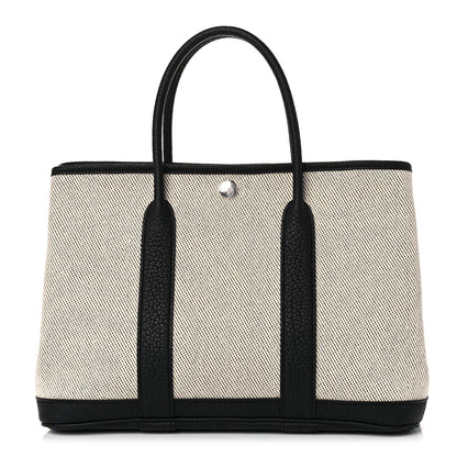 Hermes Twill H Negonda Garden Party 30 TPM Tote Ecru Black 1 of 10