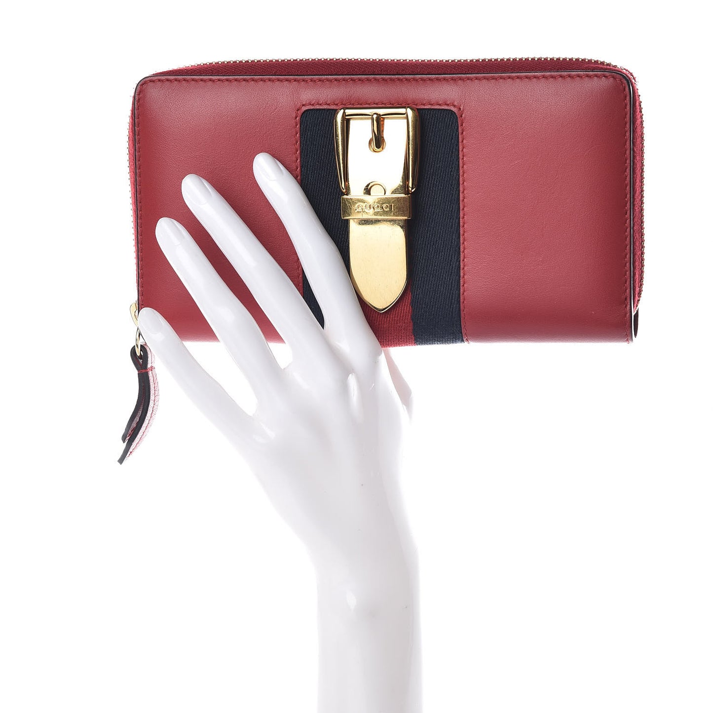 Calfskin Sylvie Zip Around Wallet Hibiscus Red