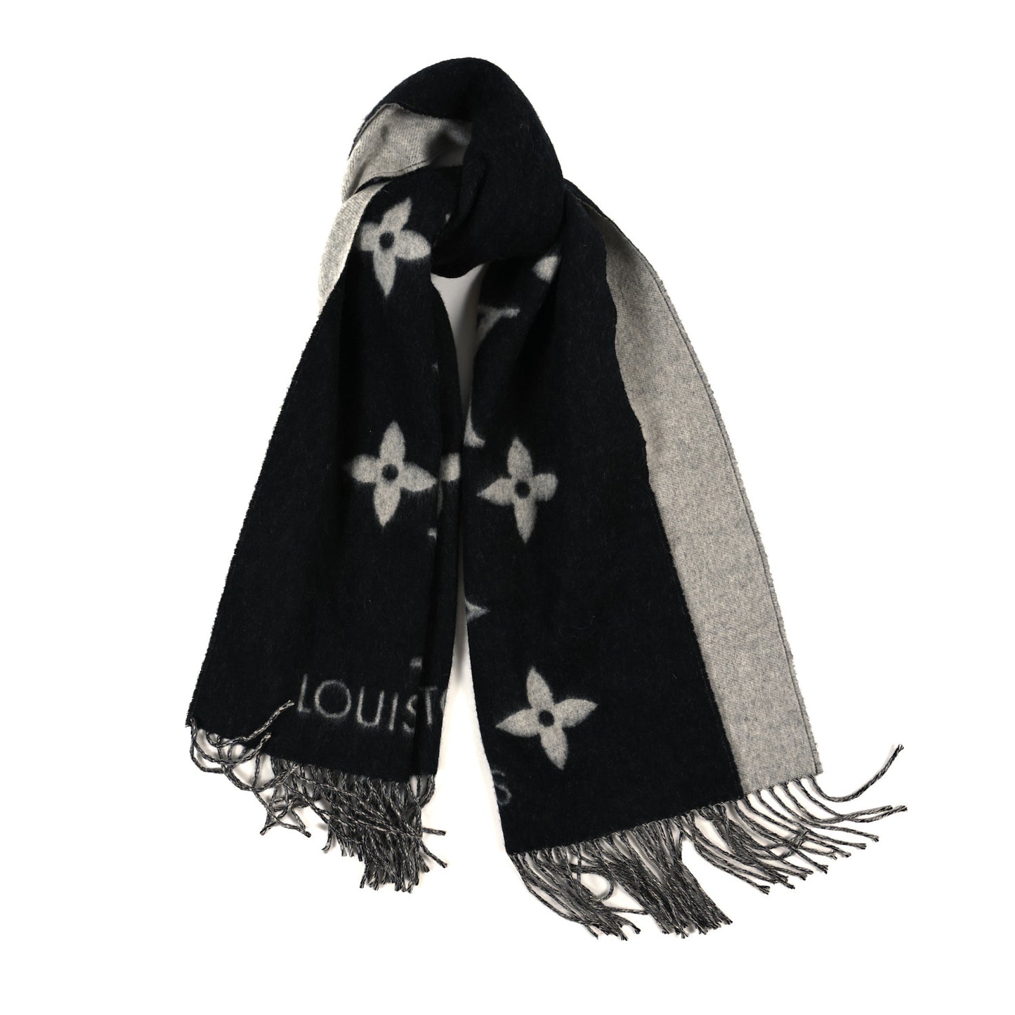 Cashmere Monogram Reykjavik Scarf Black Black