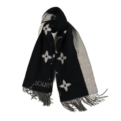Louis Vuitton Cashmere Monogram Reykjavik Scarf Black Black 1 of 3