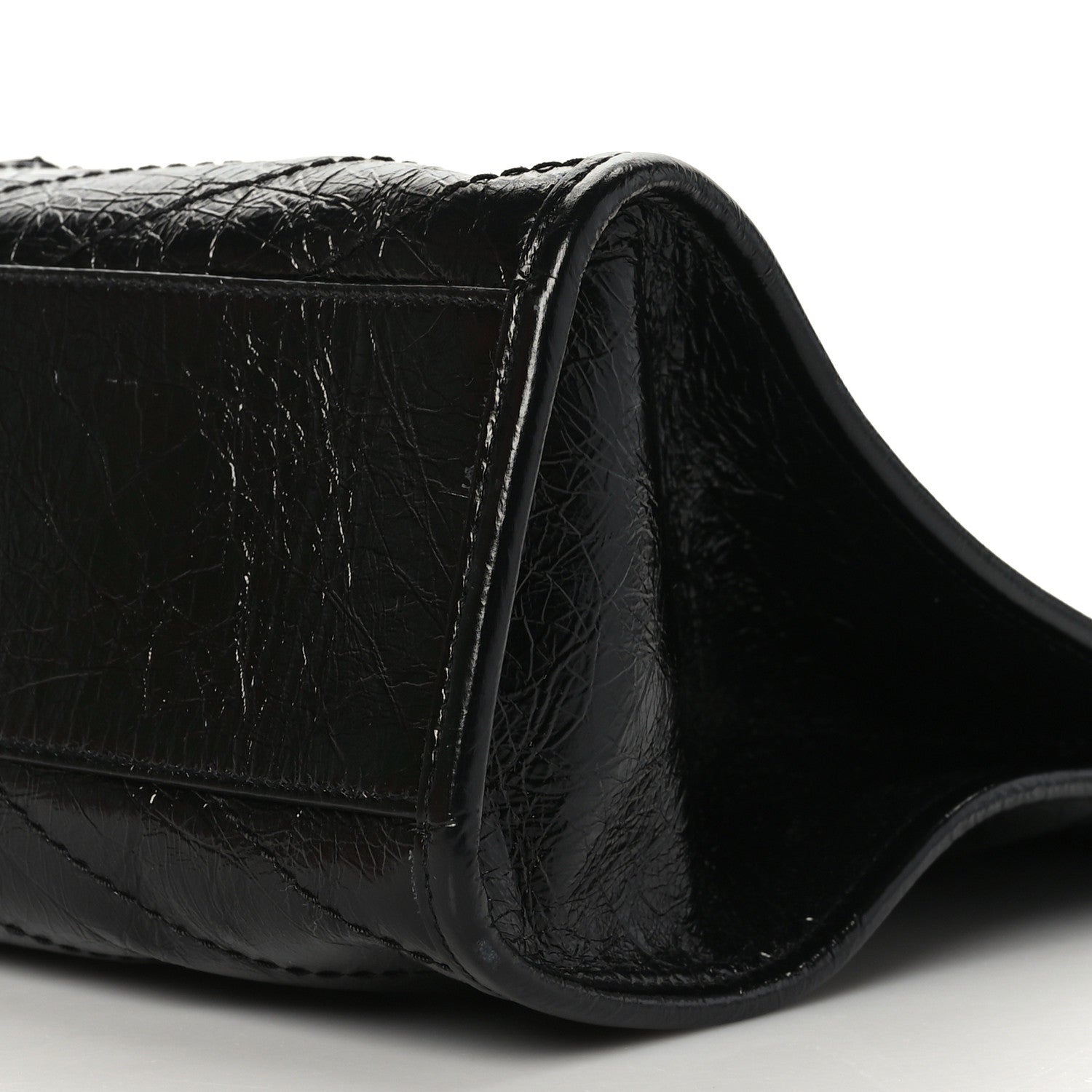 Saint Laurent Crinkled Calfskin Matelasse Monogram Medium Niki Shopper Tote Black 9 of 9