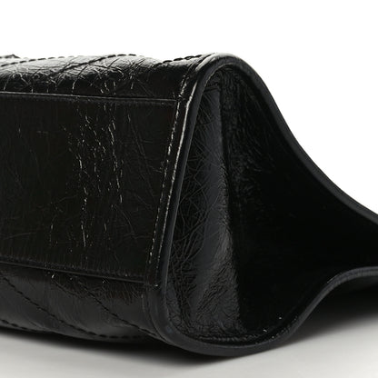 Saint Laurent Crinkled Calfskin Matelasse Monogram Medium Niki Shopper Tote Black 9 of 9
