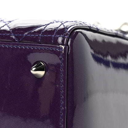 Christian Dior Patent Cannage Gradient Medium Lady Dior Purple Blue 9 of 10