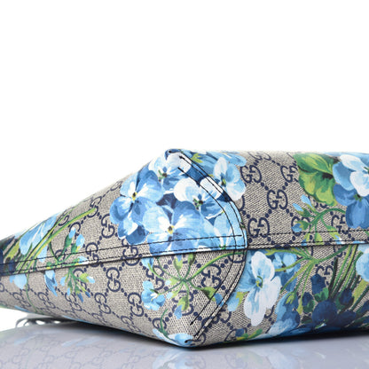 Gucci GG Supreme Monogram Blooms Small Reversible Tote Beige Blue Navy 23 of 30