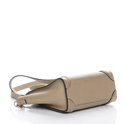 Celine Drummed Calfskin Nano Luggage Dune 4 of 8