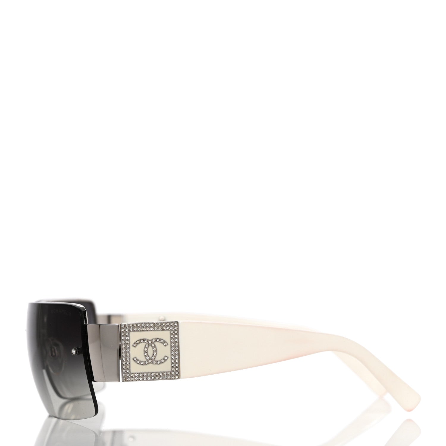 Chanel Crystal CC Sunglasses 4095-B White 3 of 9
