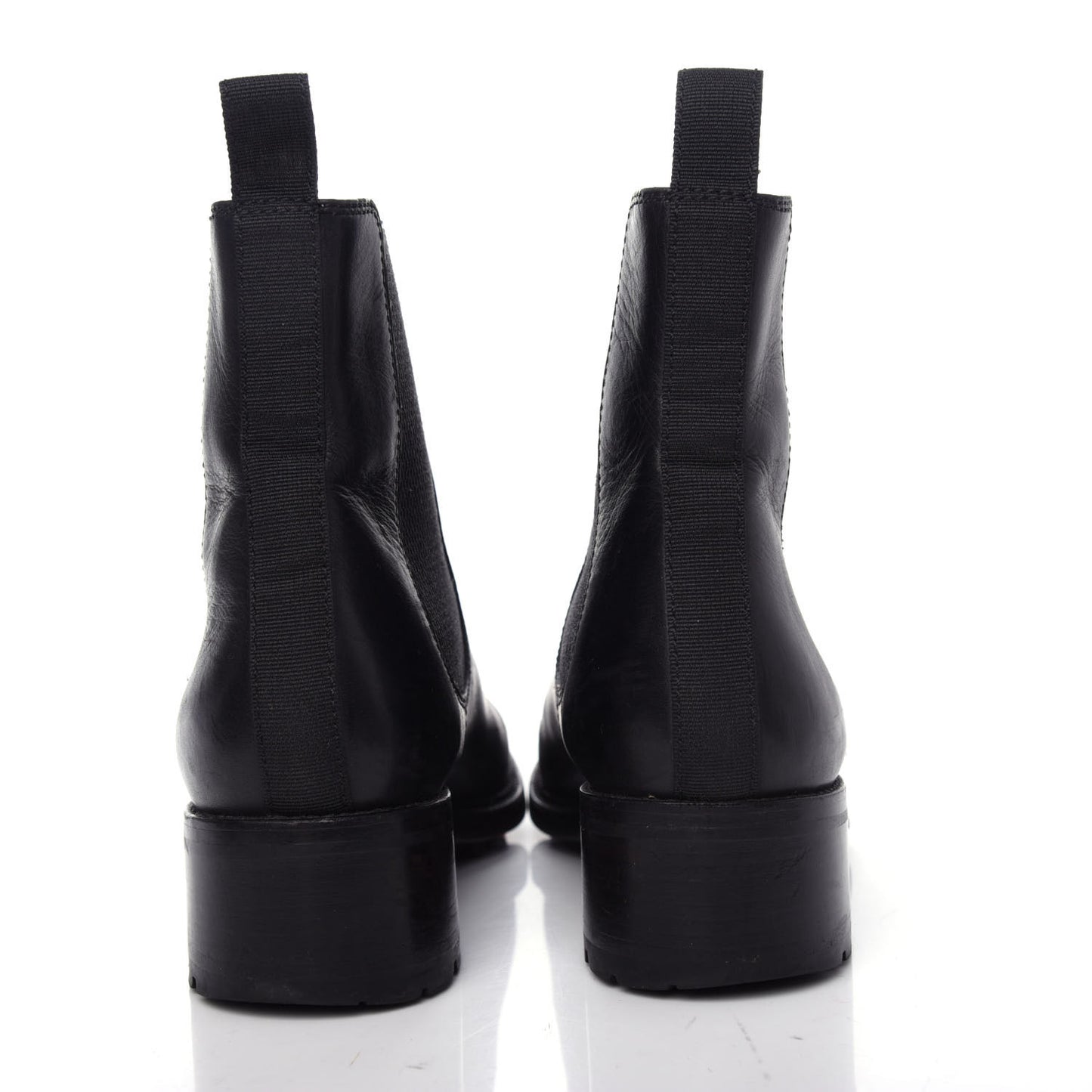 Calfskin Elastic Short Boots 37.5 Black