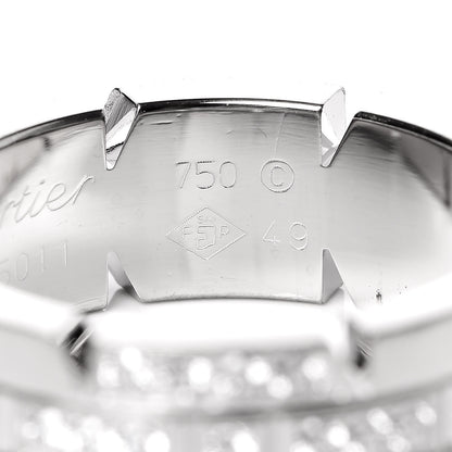 Cartier 18K White Gold Diamond Tank Francaise Band Ring 49 4.75 4 of 5