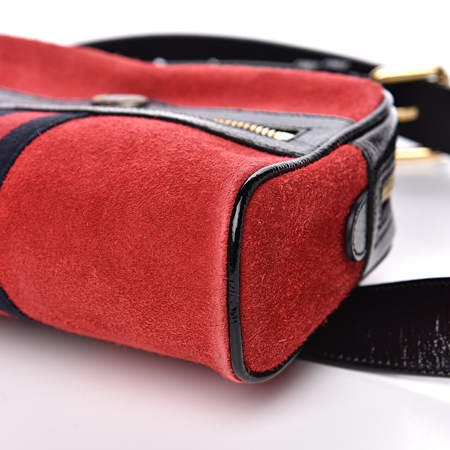Gucci Suede Small Ophidia Belt Bag 85 34 Hibiscus Red 9 of 9
