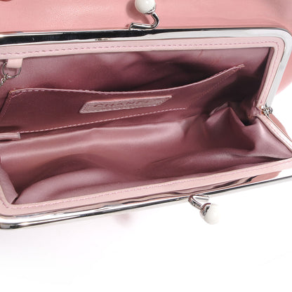 Chanel Lambskin Quilted Resin Pearl Clasp Clutch Pink 6 of 8