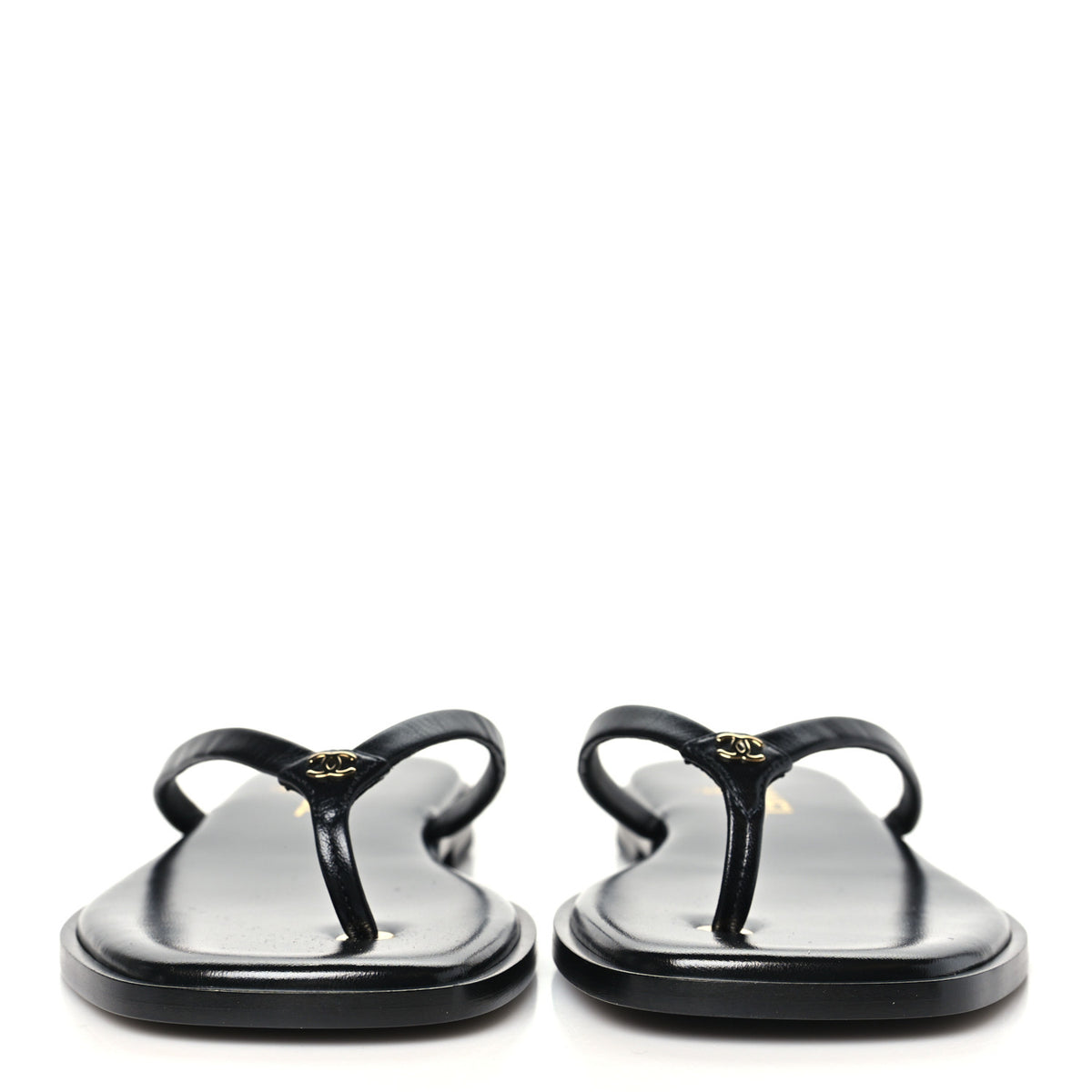 Goatskin CC Times Square Thong Sandals 39 Black