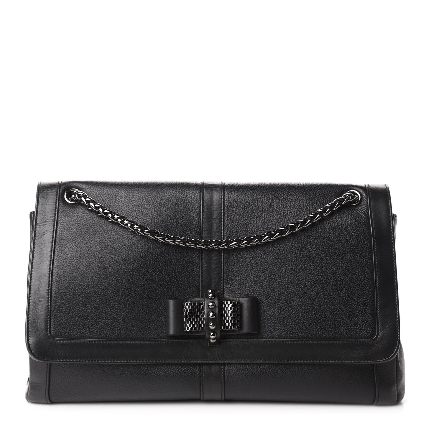 Calfskin Large Sweet Charity Shoulder Bag Black