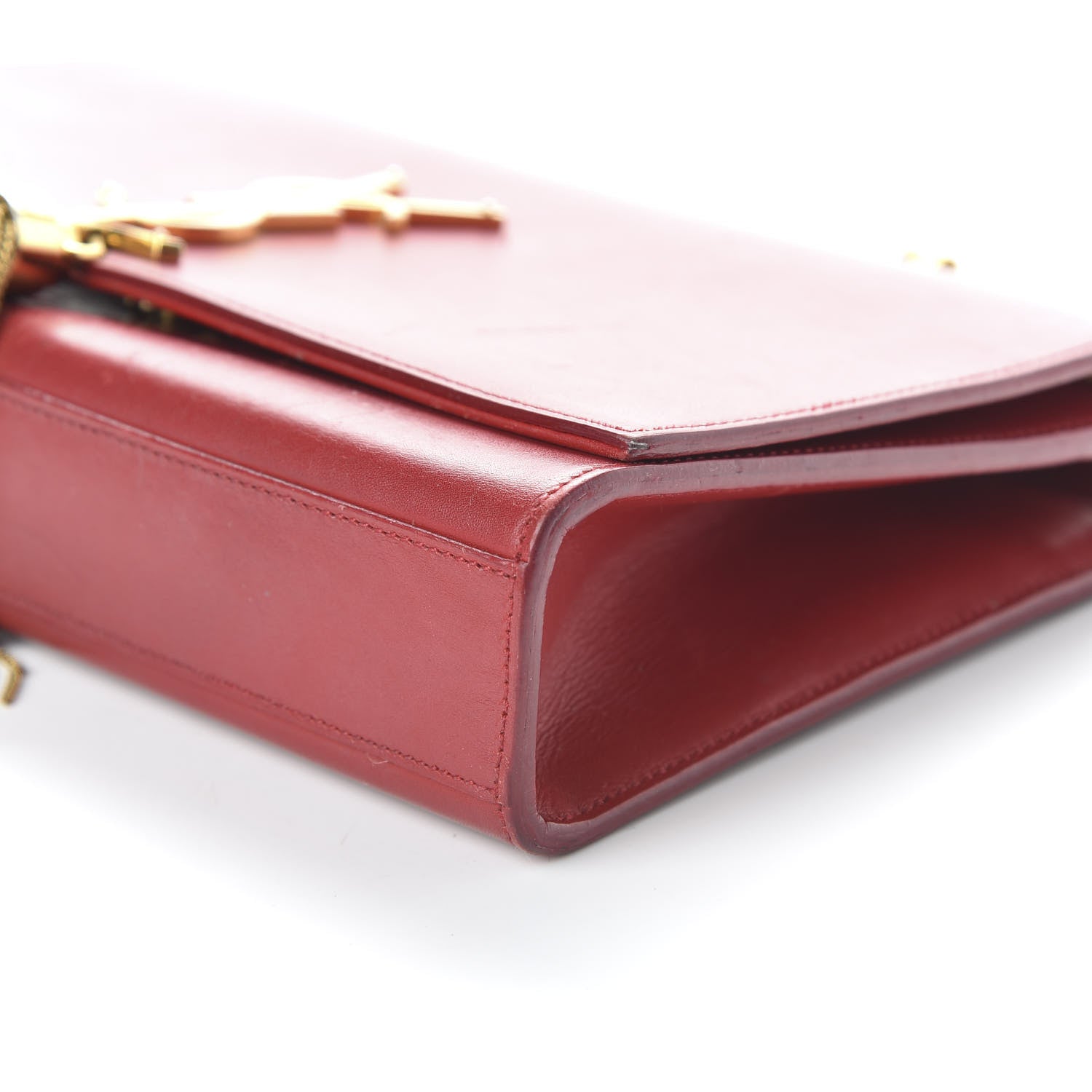 Saint Laurent Smooth Calfskin Medium Classic Monogram Kate Tassel Satchel Lipstick Red 7 of 13