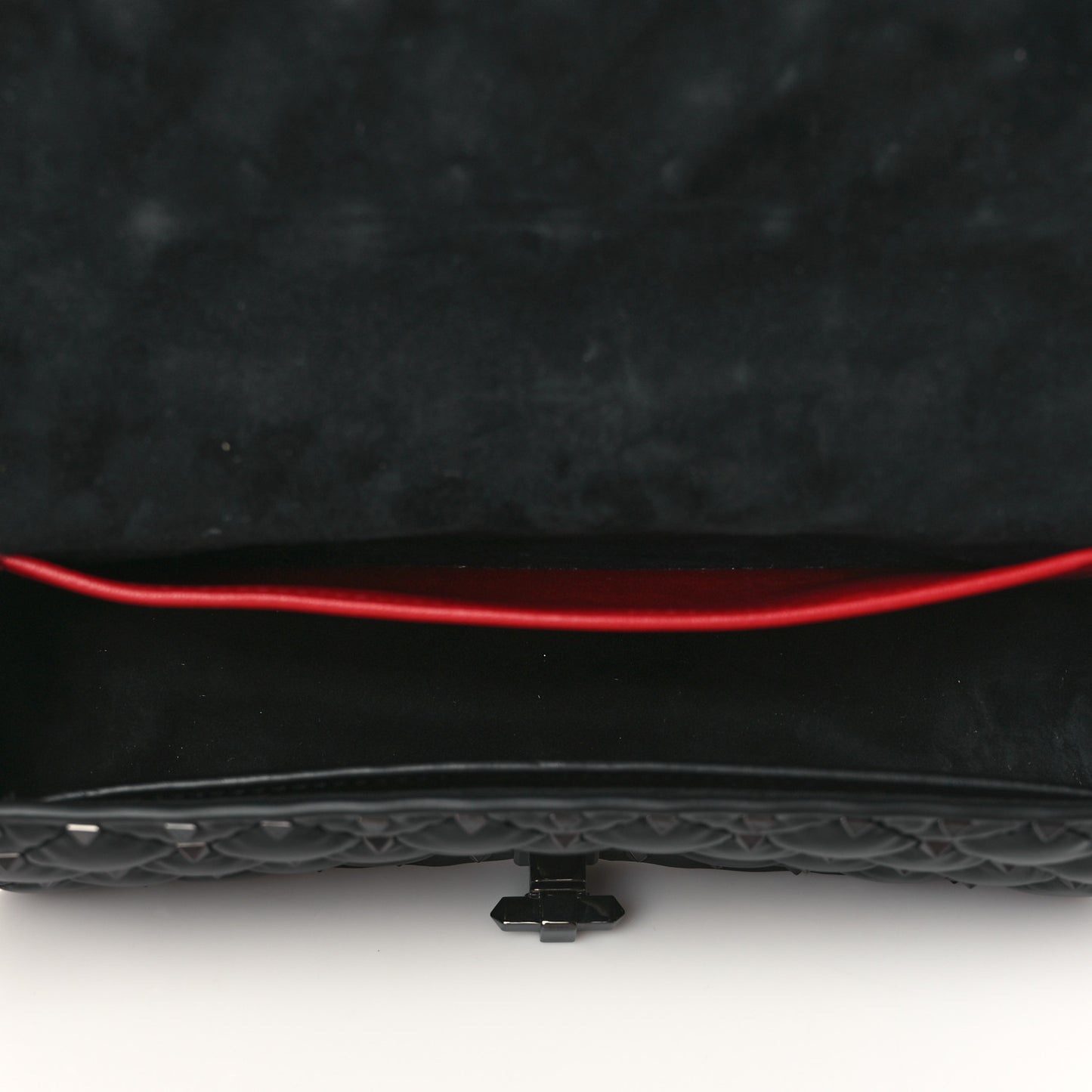 Calfskin Tonal Rockstud Spike Convertible Shoulder Bag Black