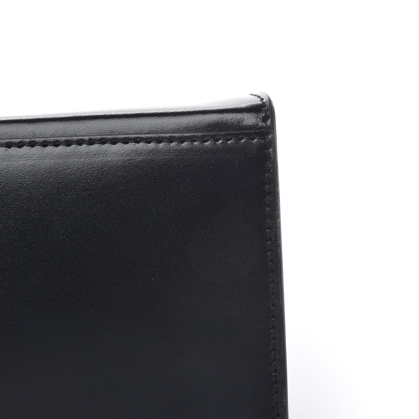 Shiny Box Calfskin Hourglass Tote Black