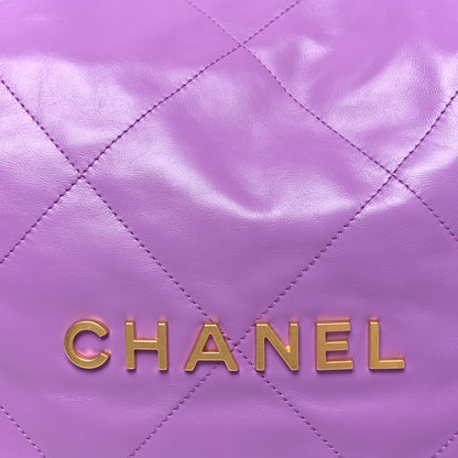 Chanel Shiny Calfskin Quilted Chanel 22 Purple 8 of 10