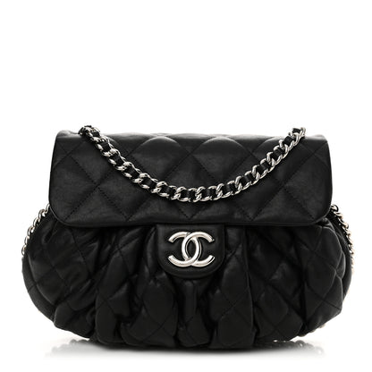 Chanel Washed Lambskin Quilted Medium Chain Around Messenger Black 1 of 11