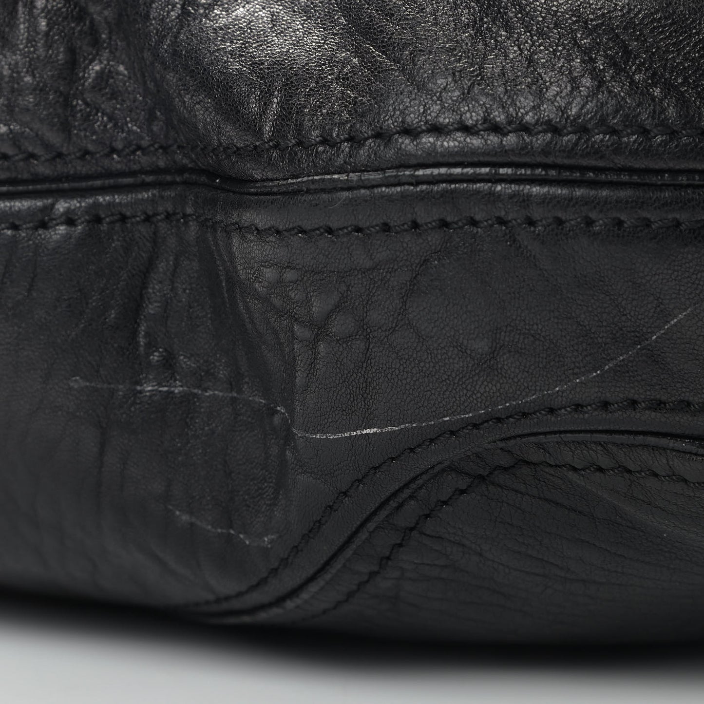 Tumbled Sheepskin Eclipse Hobo Black
