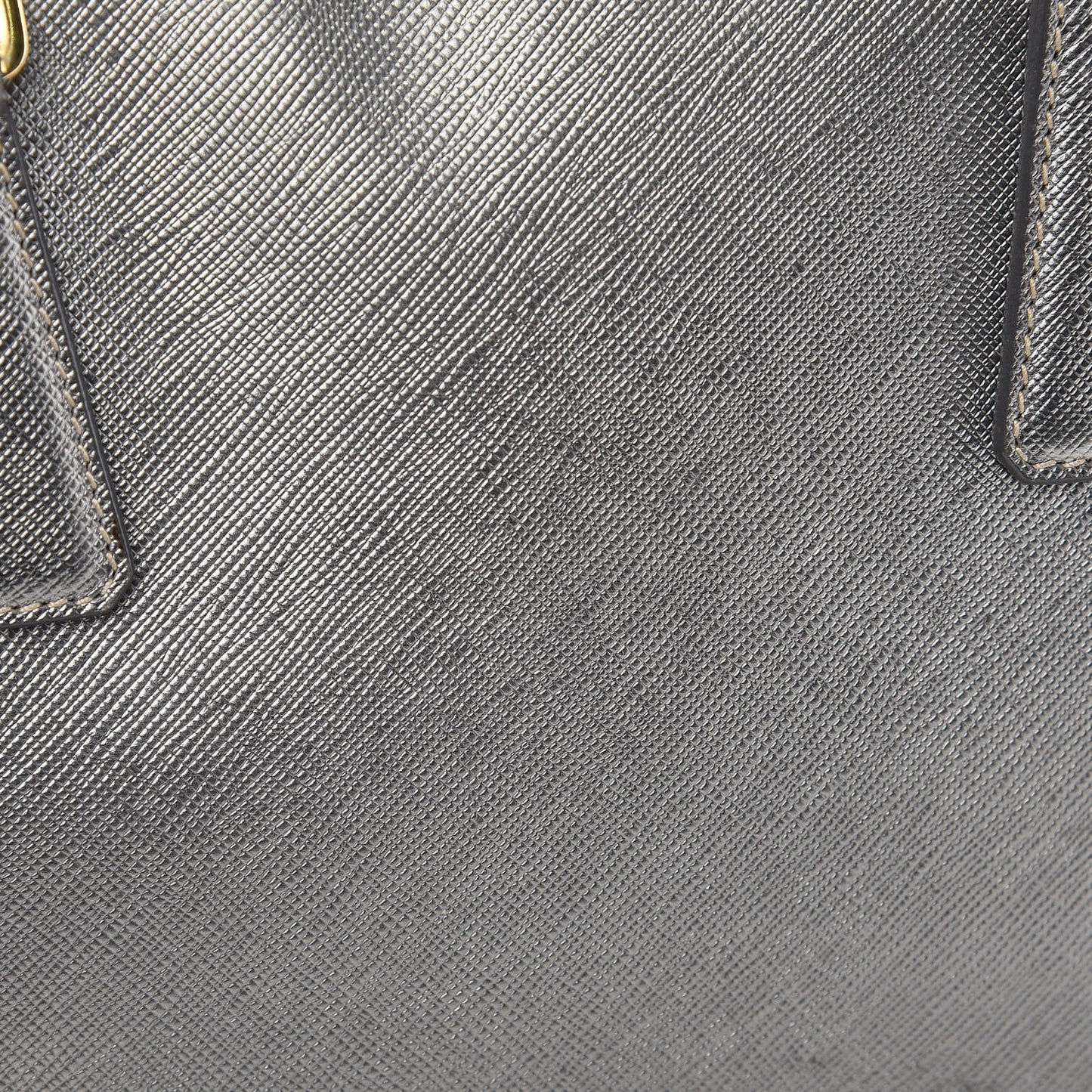 Metallic Saffiano Lux Bowler Silver