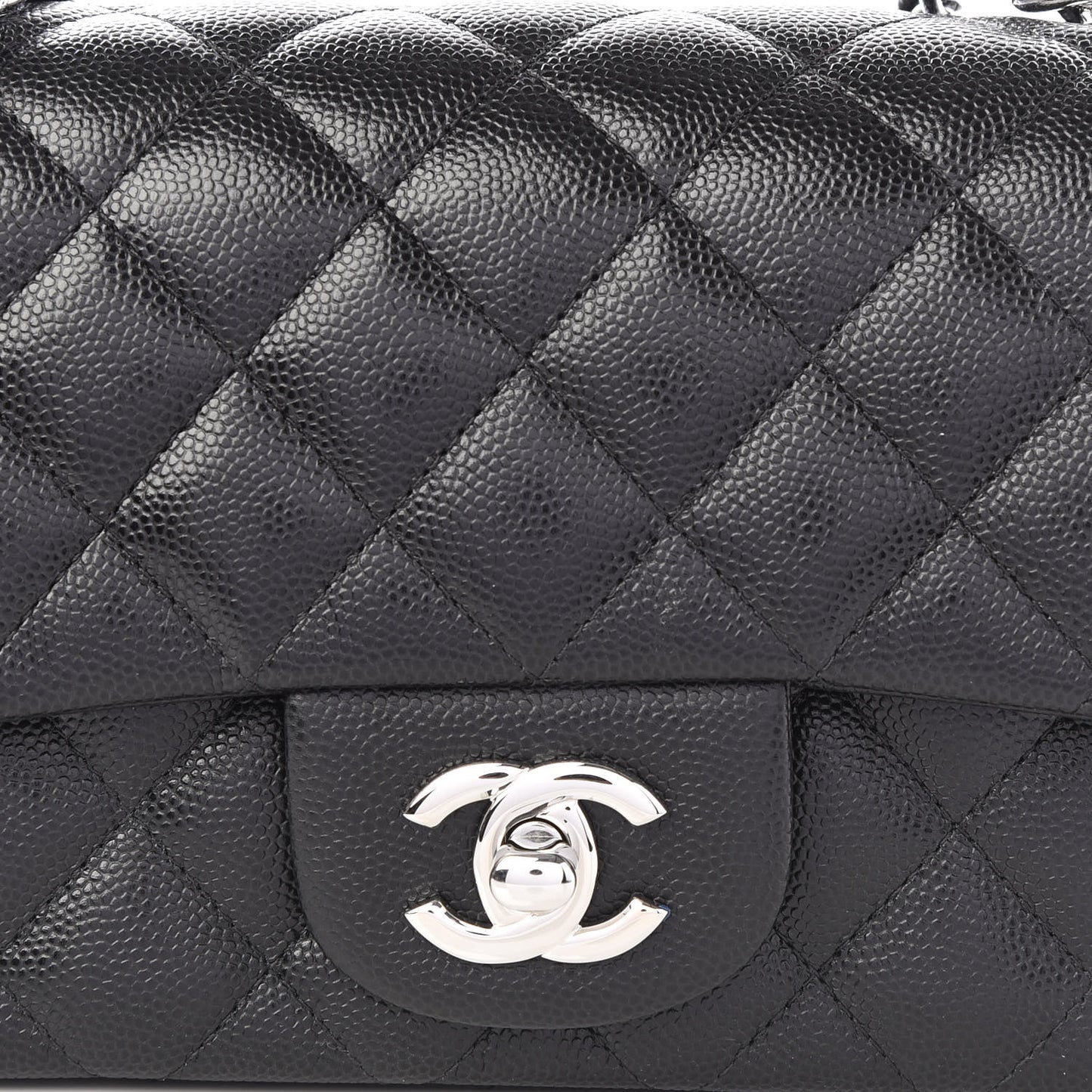 Caviar Quilted Mini Rectangular Flap Black
