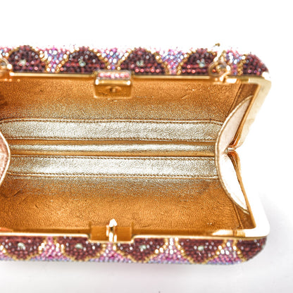 Judith Leiber Swarovski Crystal Flower Minaudiere Clutch Gold 6 of 10