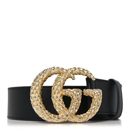 Gucci Moon Calfskin Scales Double G 40mm Belt 95 38 Black 1 of 4