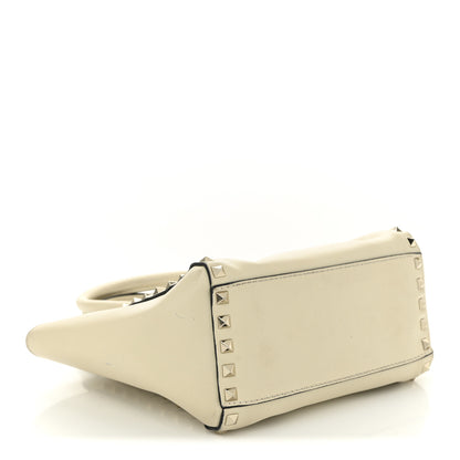 Valentino Garavani Vitello Mini Rockstud Double Handle Tote Ivory 4 of 16