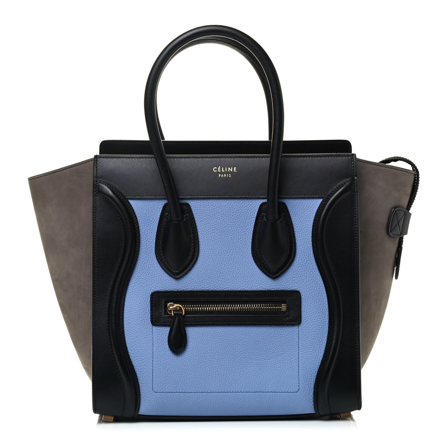 Baby Grained Calfskin Nubuck Micro Tri-Color Luggage Porcelain
