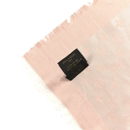 Louis Vuitton Silk Wool Monogram Denim Shawl Rose 3 of 3
