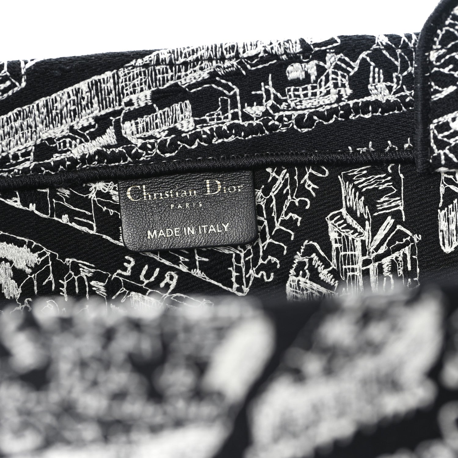 Christian Dior Canvas Embroidered Large Plan De Paris Book Tote