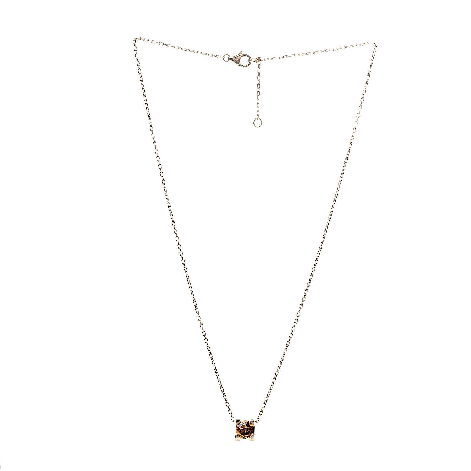 Cartier 18K Yellow Gold Citrine C De Pendant Necklace 3 of 6