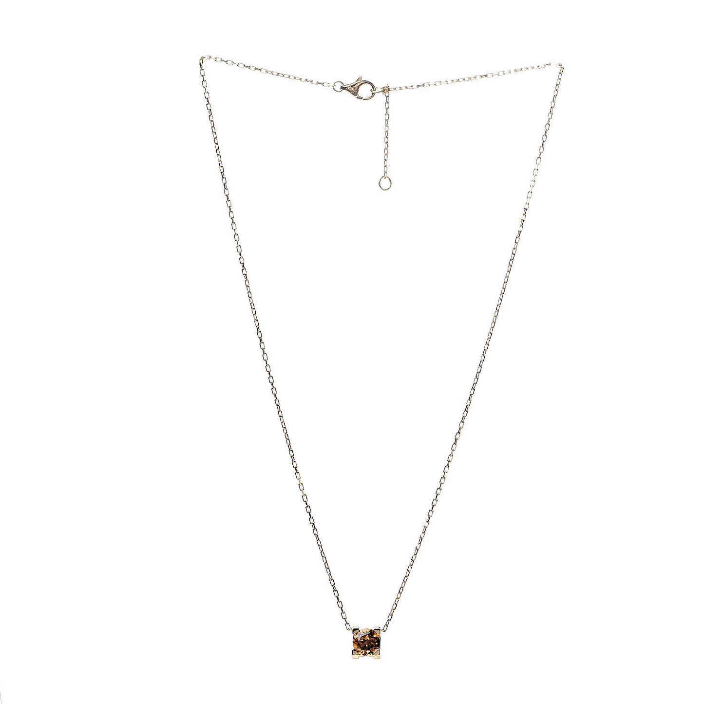 18K Yellow Gold Citrine C De Pendant Necklace