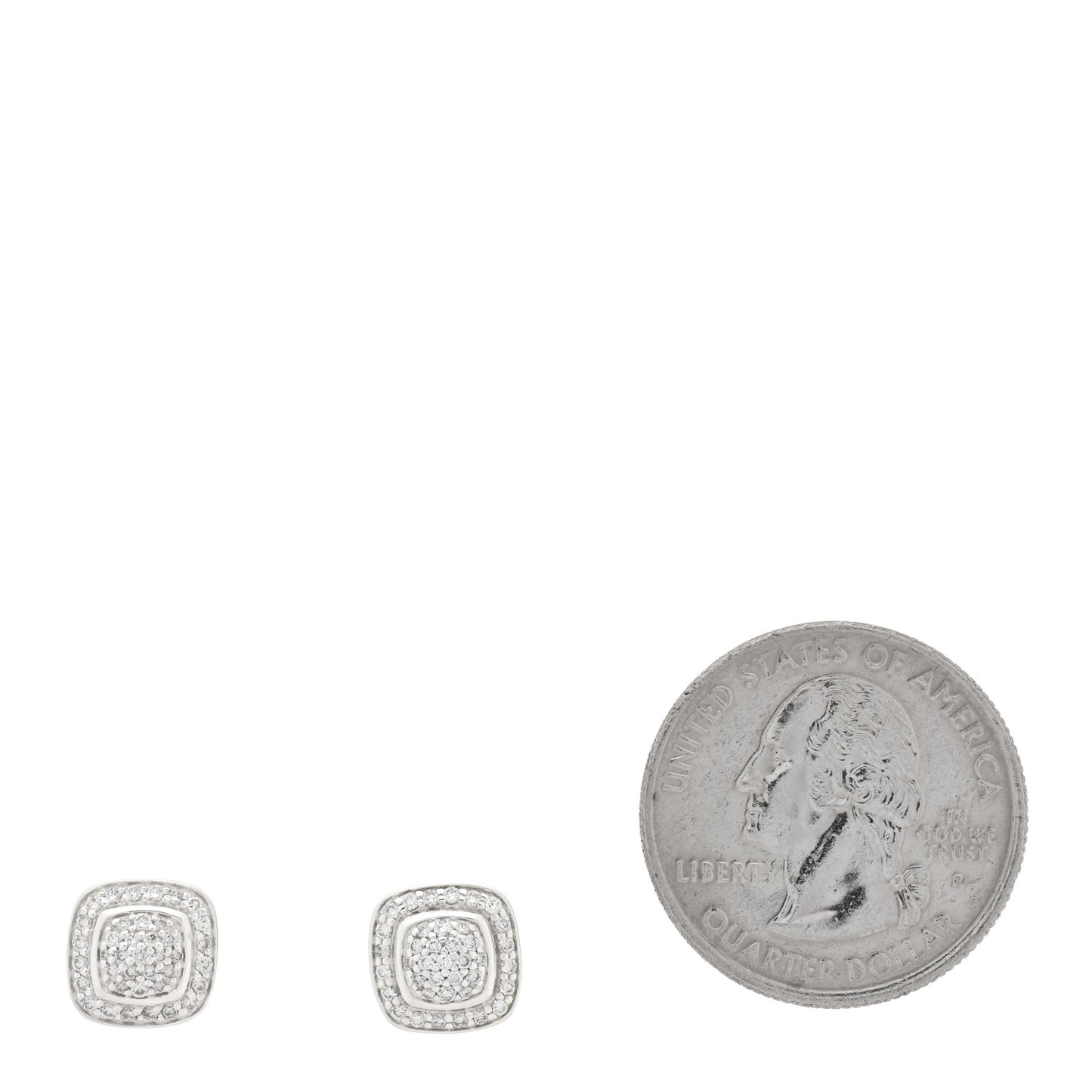 Sterling Silver Diamond 5mm Pave Albion Earrings