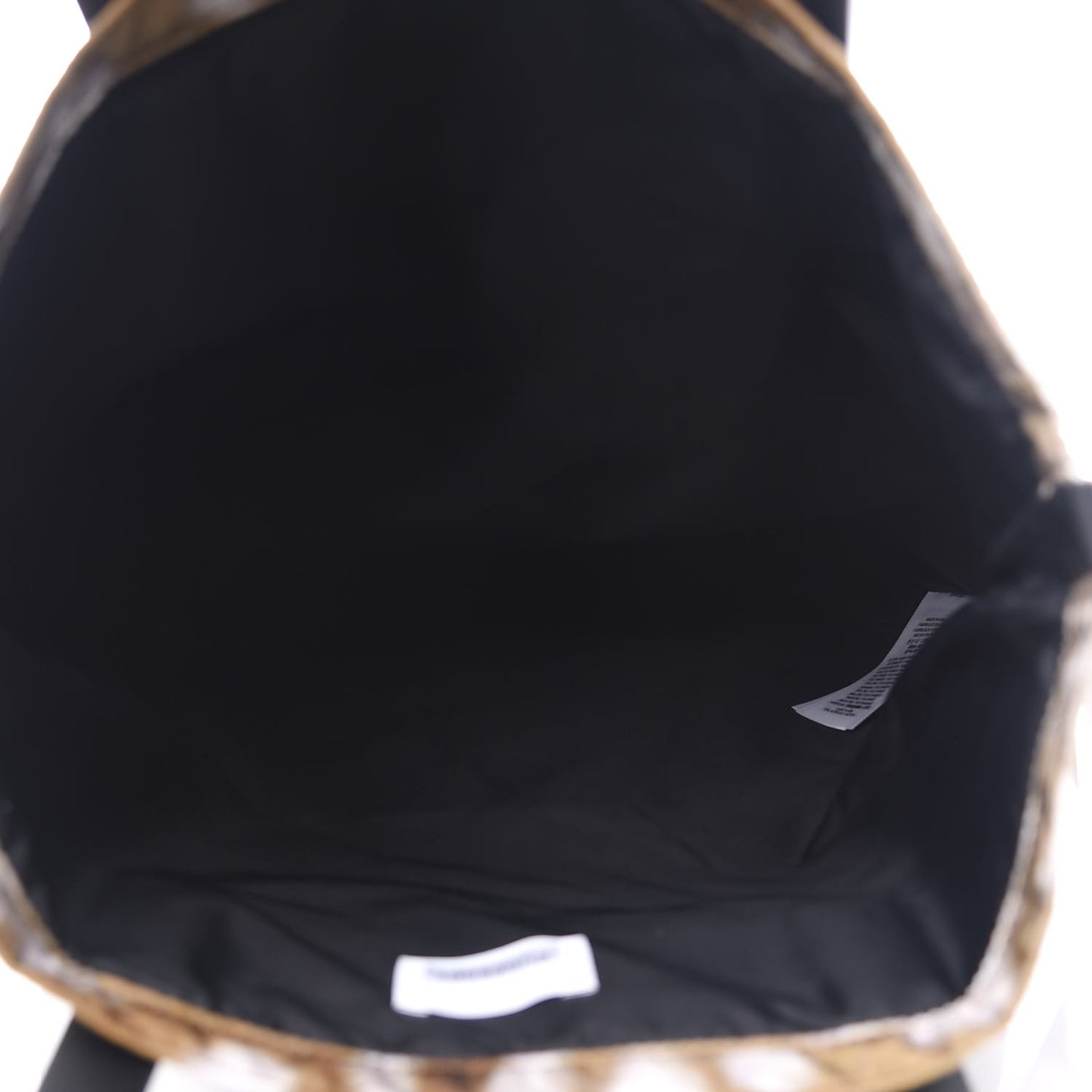 Nylon Deer Print Flat Tote Bag Black Brown