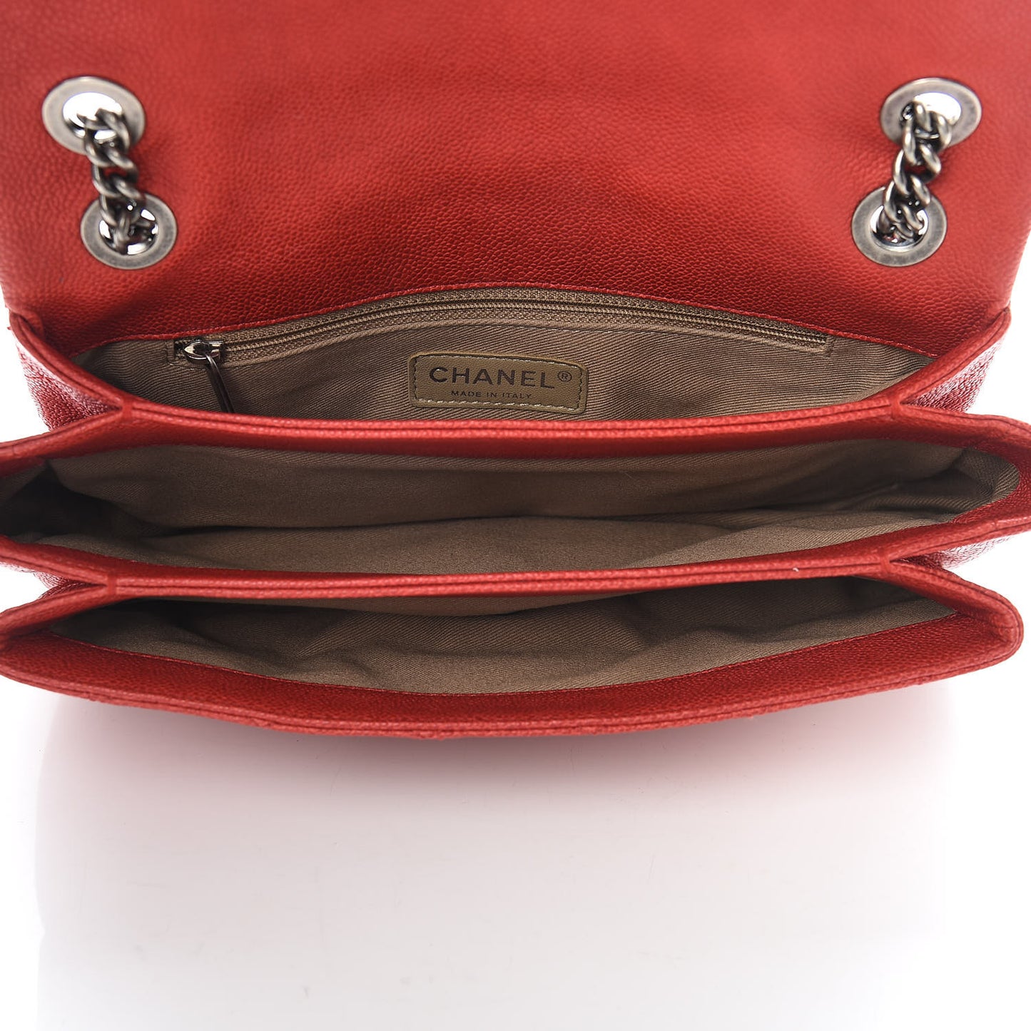Caviar Quilted Medium Simply CC Flap Red