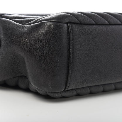 Saint Laurent Sheepskin Matelasse Chevron Monogram Large College Satchel Black 9 of 13