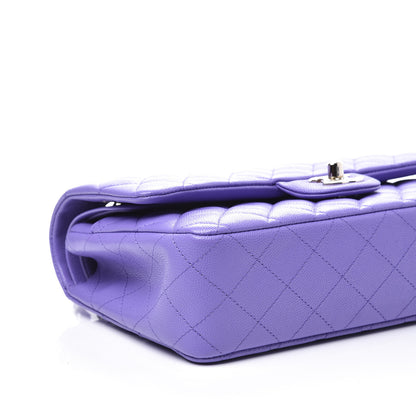 Chanel Caviar Quilted Medium Double Flap Purple 7 of 10