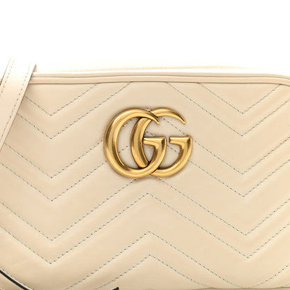 Gucci Calfskin Matelasse Small GG Marmont Chain Shoulder Bag White 8 of 13