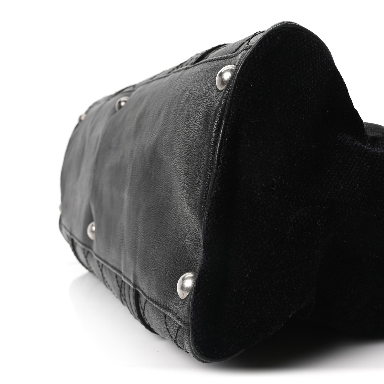 Chanel Calfskin Terrycloth Quilted Large Reissue Bowling Bag Tote Black 9 of 9