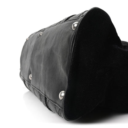 Chanel Calfskin Terrycloth Quilted Large Reissue Bowling Bag Tote Black 9 of 9