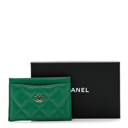 Chanel Lambskin Quilted Card Holder Green 8 of 8